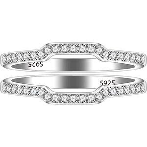 🆕 Women Silver Promise Rings Stackable Sterling Wedding Engagement Anniversary